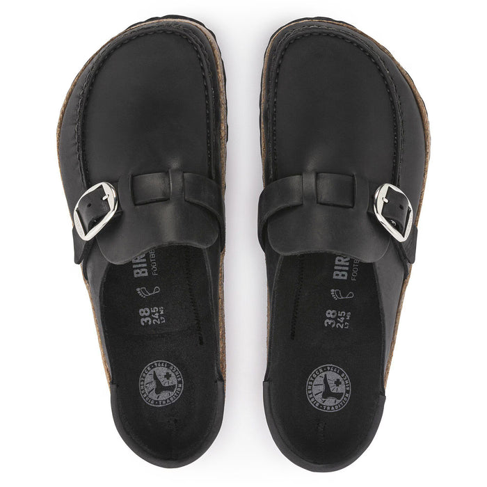 Birkenstock Buckley Oiled Leather Black – women's mules/slides