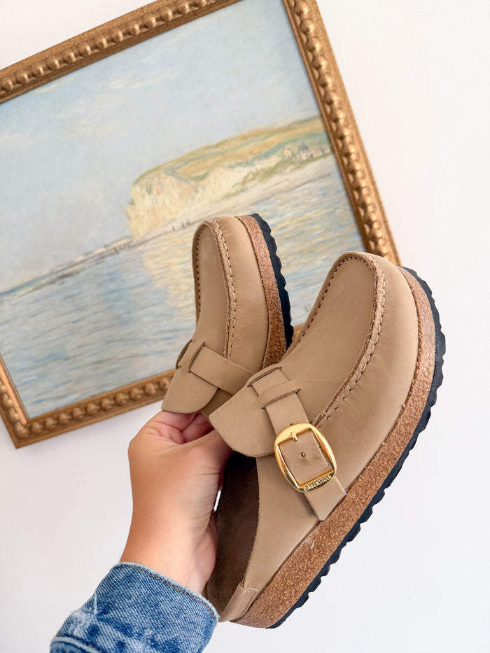 Birkenstock Buckley Oiled Leather Tobacco – women's mules/slides