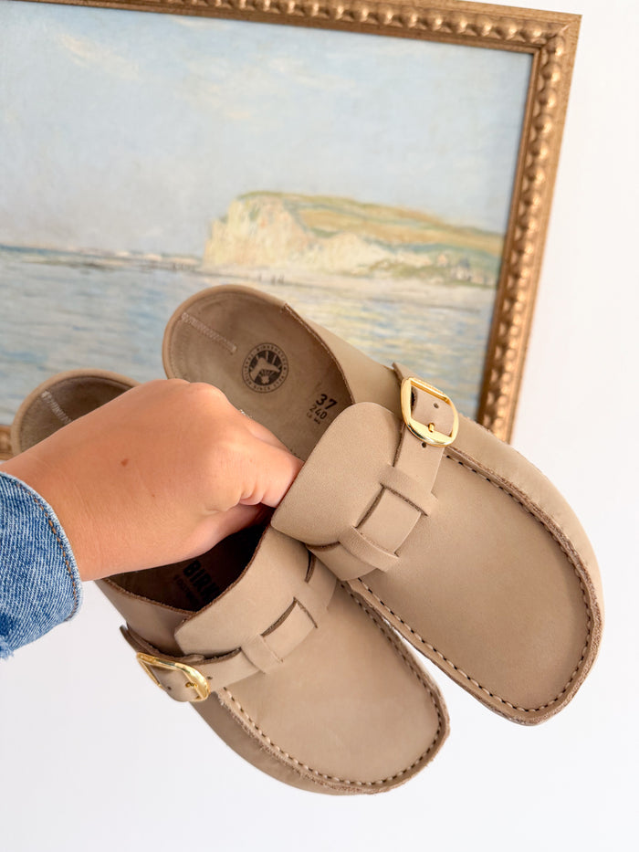 Birkenstock Buckley Oiled Leather Tobacco – women's mules/slides
