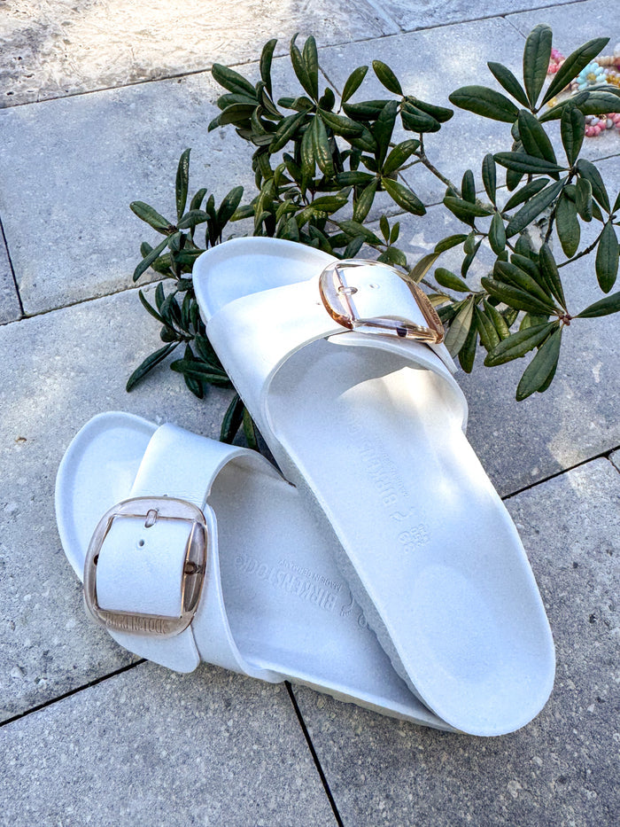 Birkenstock Eva Madrid Big Buckle Eggshell – women's sandals