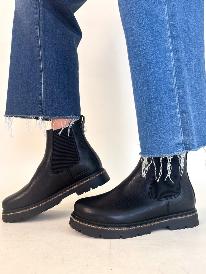 Birkenstock Highwood Leather Black Slip On Boot