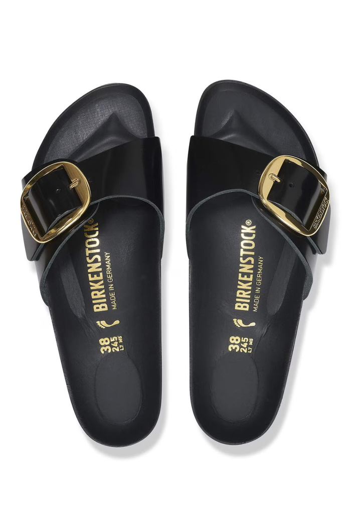 Birkenstock Madrid Big Buckle High Shine Black – women's sandals