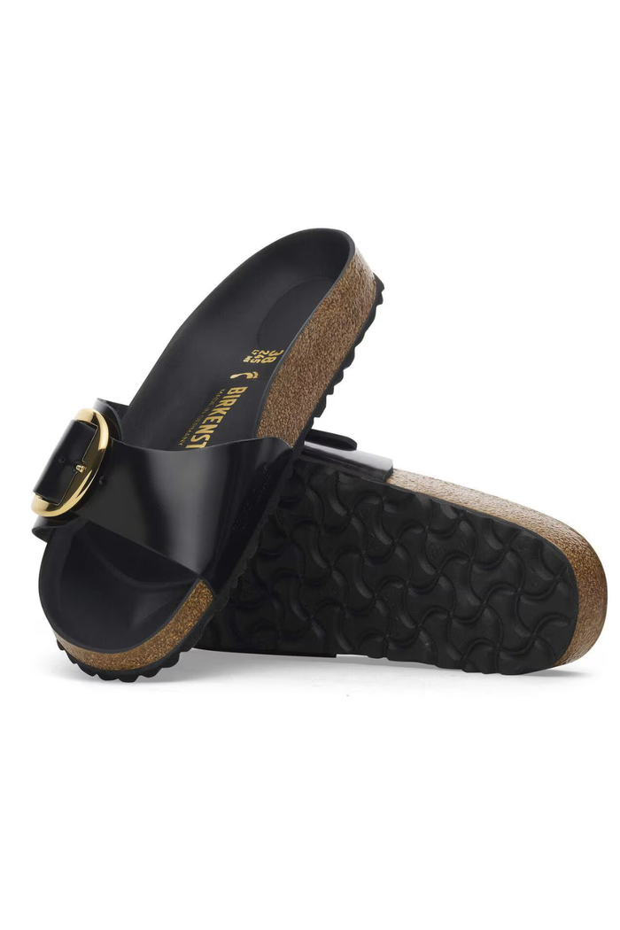 Birkenstock Madrid Big Buckle High Shine Black – women's sandals