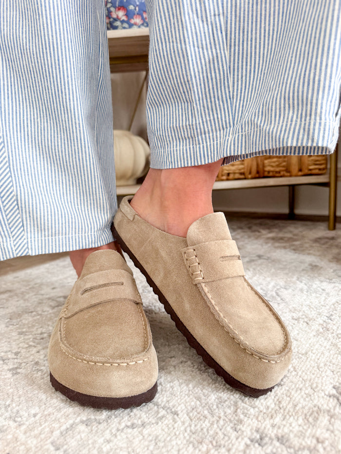 Birkenstock Naples Wrapped Taupe Loafer – women's loafer