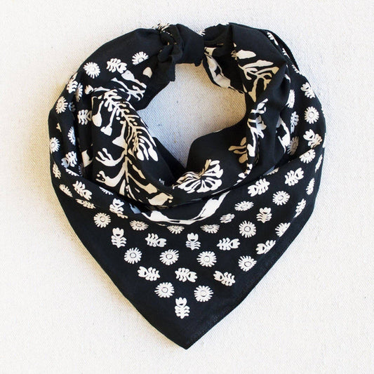 Black Floral Bandana