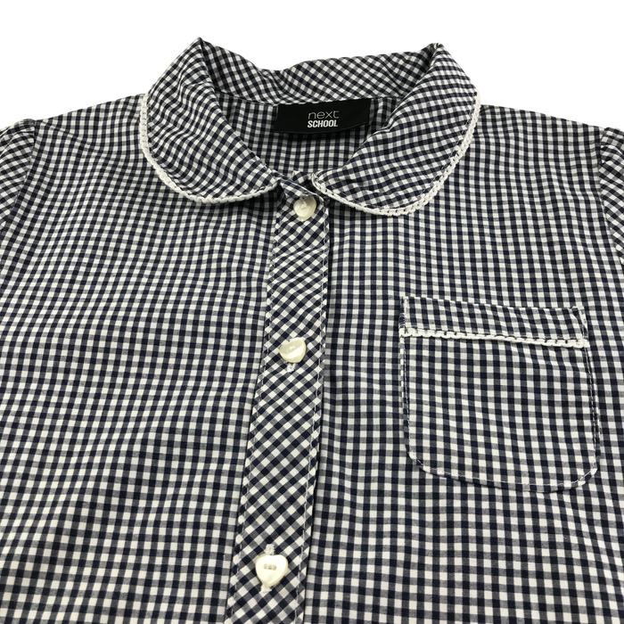 Black gingham drop waist girls school summer dress
