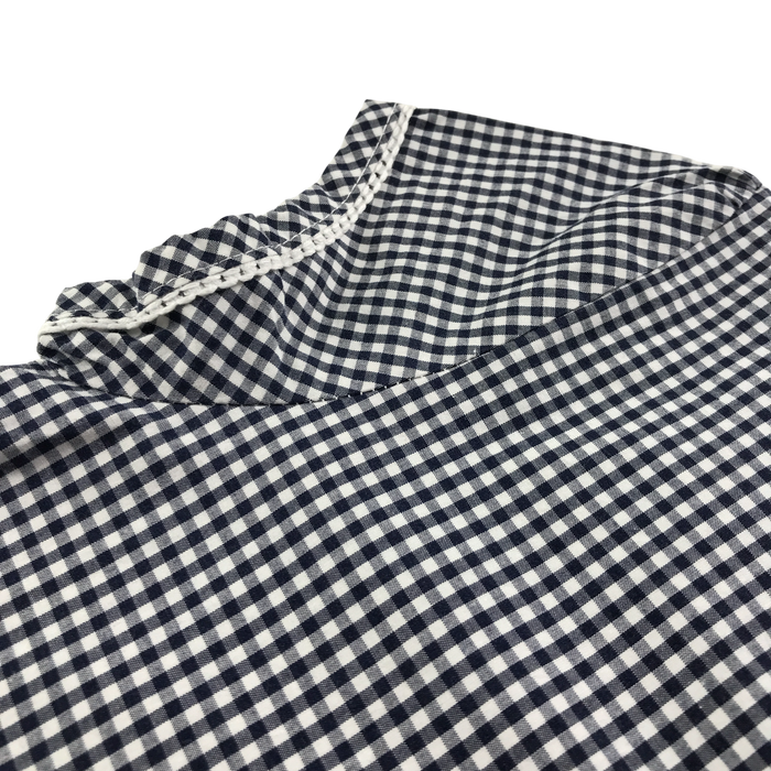 Black gingham drop waist girls school summer dress