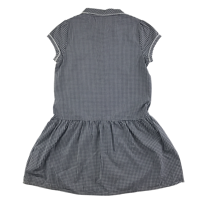 Black gingham drop waist girls school summer dress