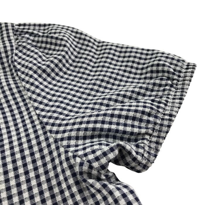 Black gingham with buttons girls school summer dress