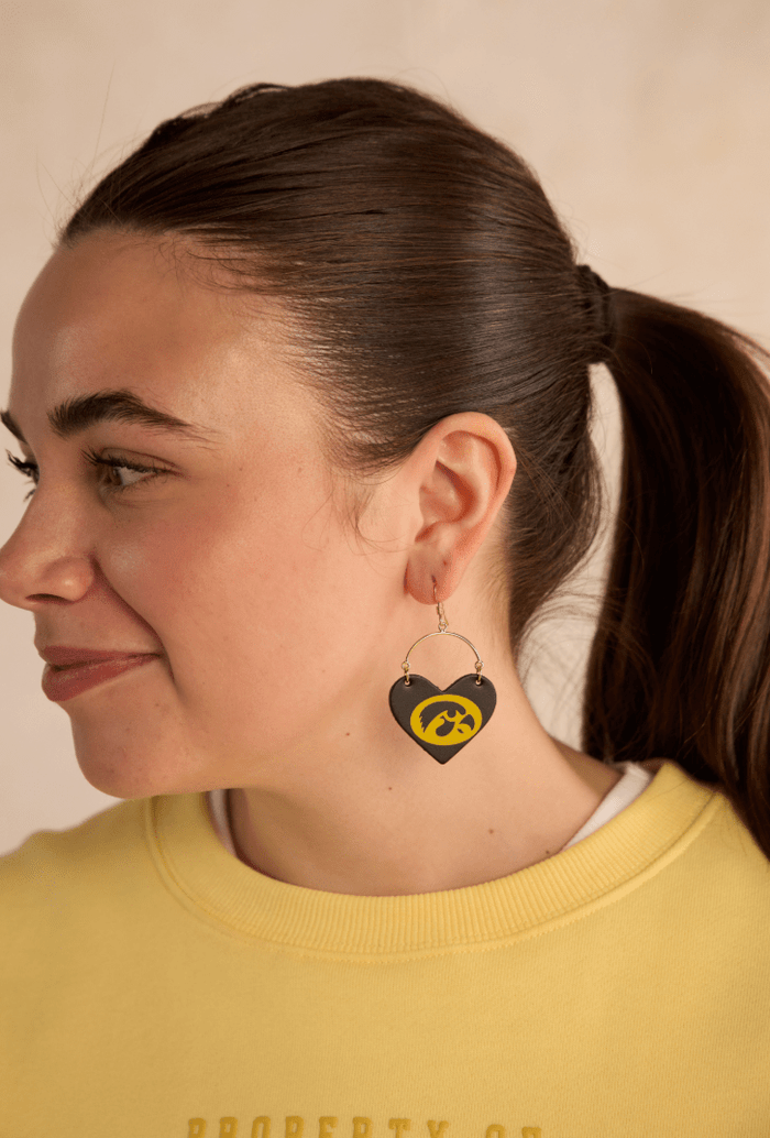 Black Leather Hawk Lover Earring