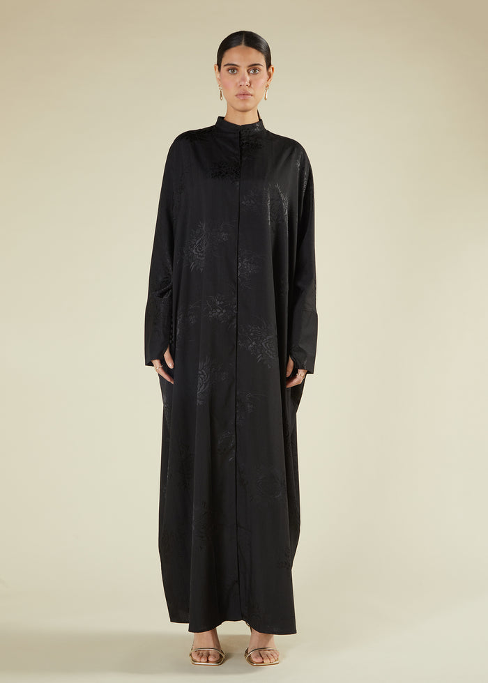 Black Magnolia Abaya