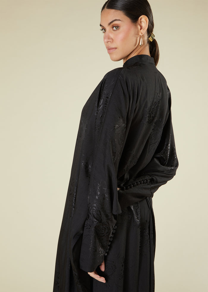 Black Magnolia Abaya
