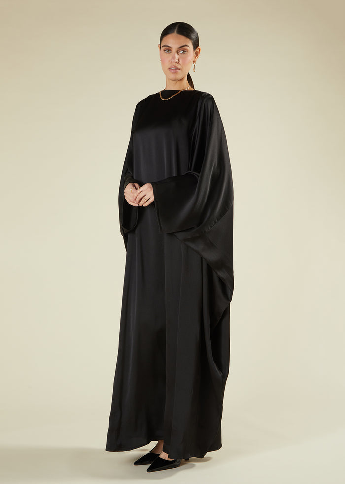 Black Satin Kaftan