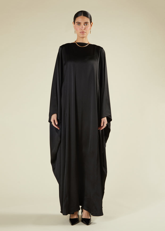 Black Satin Kaftan