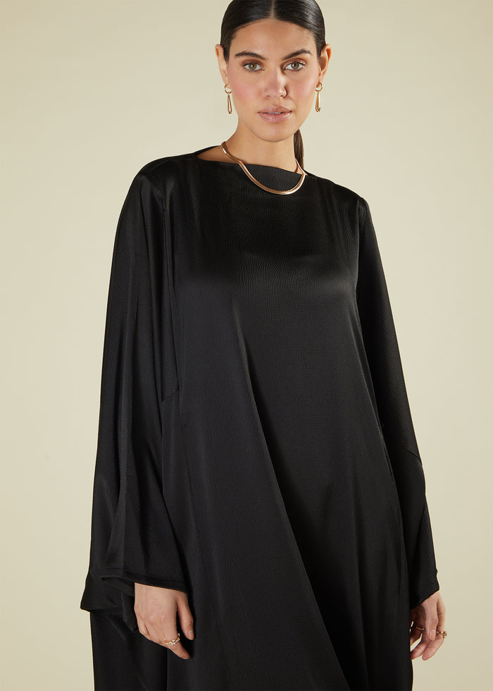 Black Satin Kaftan