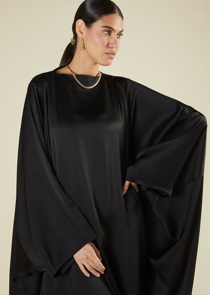 Black Satin Kaftan