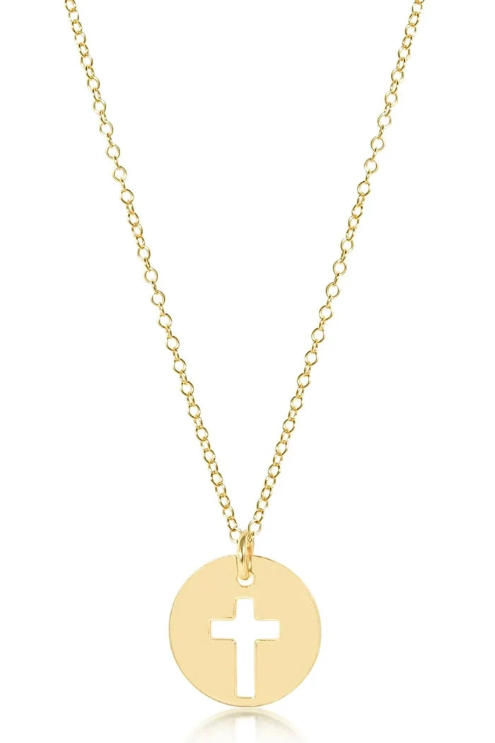 Blessed Gold Large Disc 16" Necklace Gold