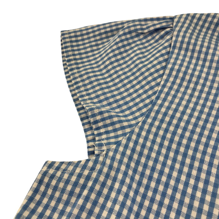 Blue gingham with belt girls school summer dress