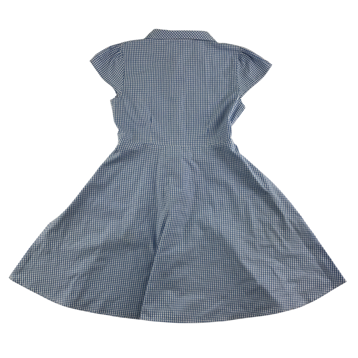 Blue gingham with belt girls school summer dress