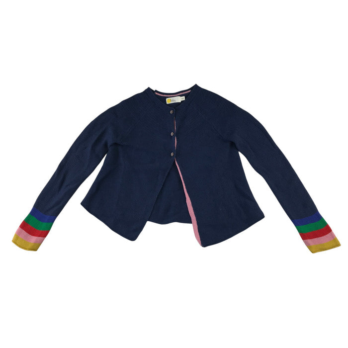 Boden 9-10 years navy cropped cotton and cashmere cardigan