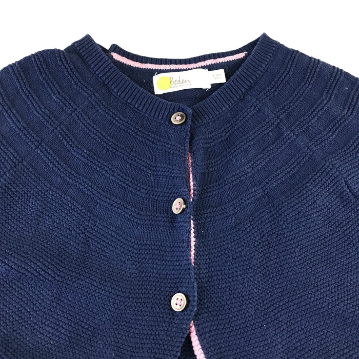 Boden 9-10 years navy cropped cotton and cashmere cardigan