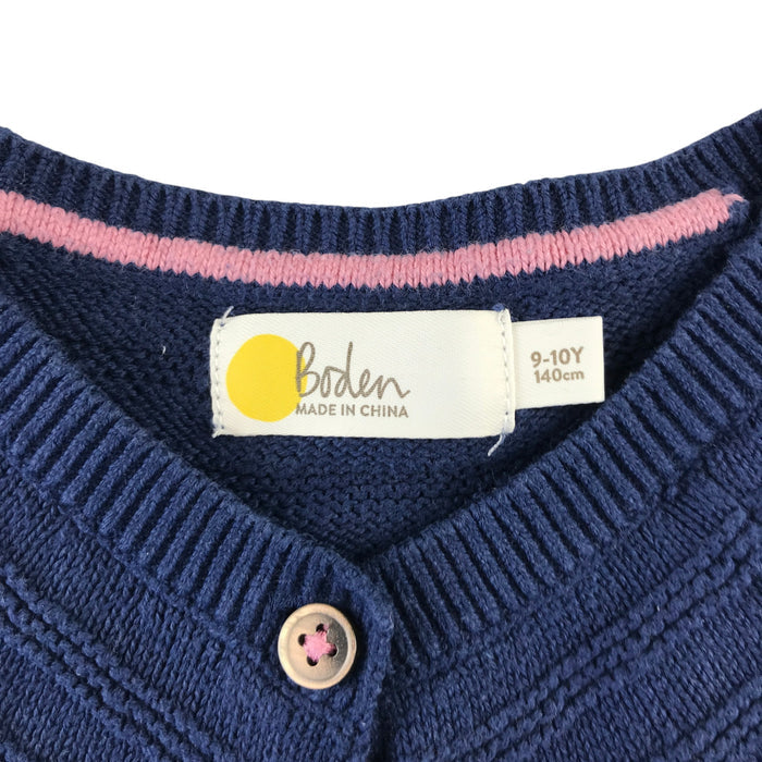 Boden 9-10 years navy cropped cotton and cashmere cardigan