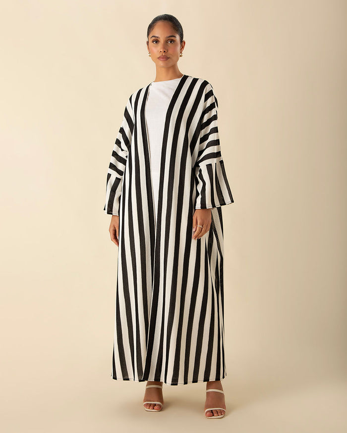 Bold Stripe Crochet Kimono