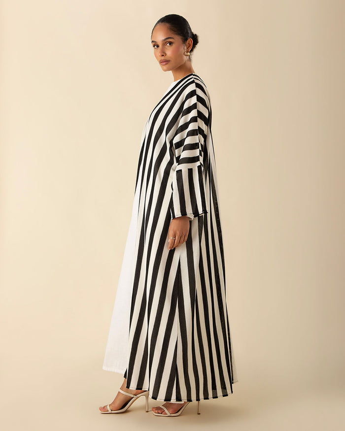 Bold Stripe Crochet Kimono