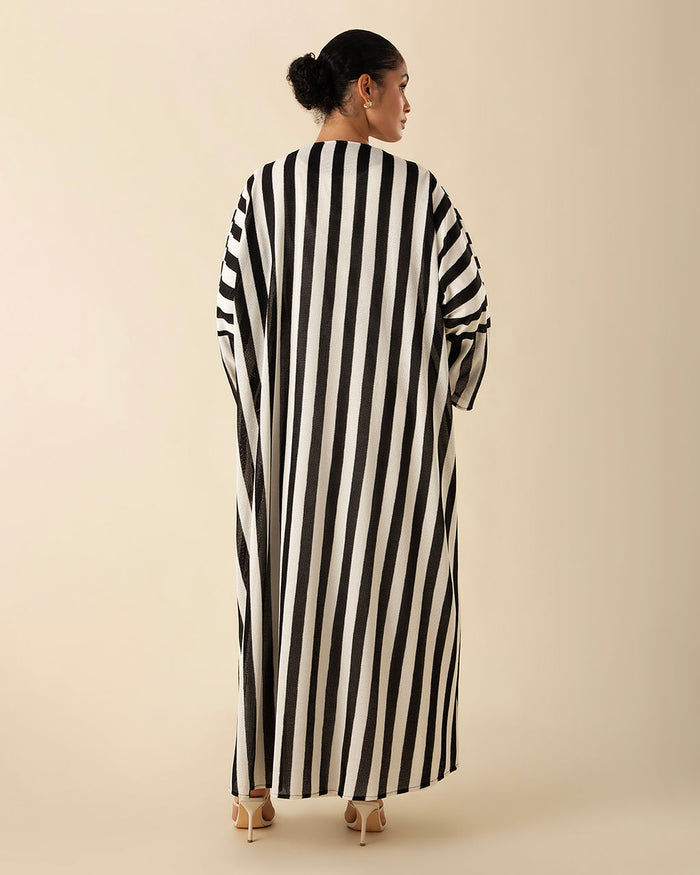 Bold Stripe Crochet Kimono