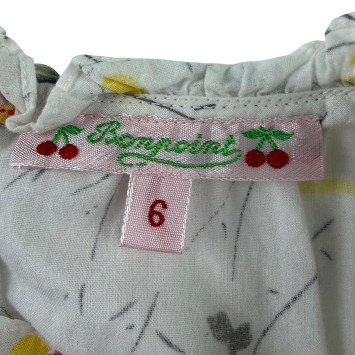Bonpoint 5-6 years white floral blouse cotton