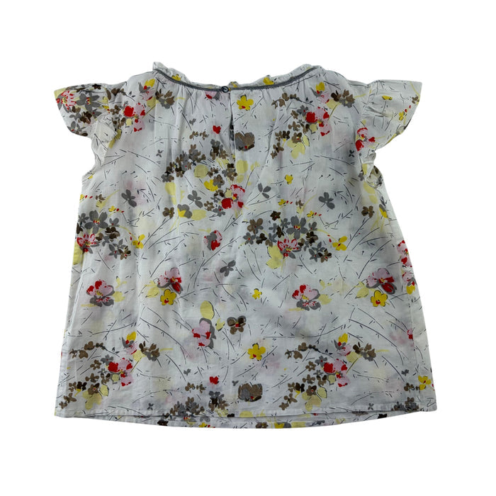Bonpoint 5-6 years white floral blouse cotton