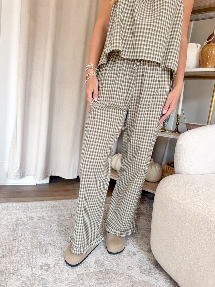 Twentifourth Briar Olive Checkered Set – women's bottoms