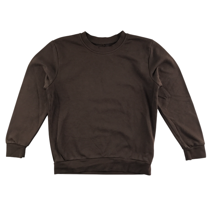 Brown unisex crew neck sweatshirt school jumper