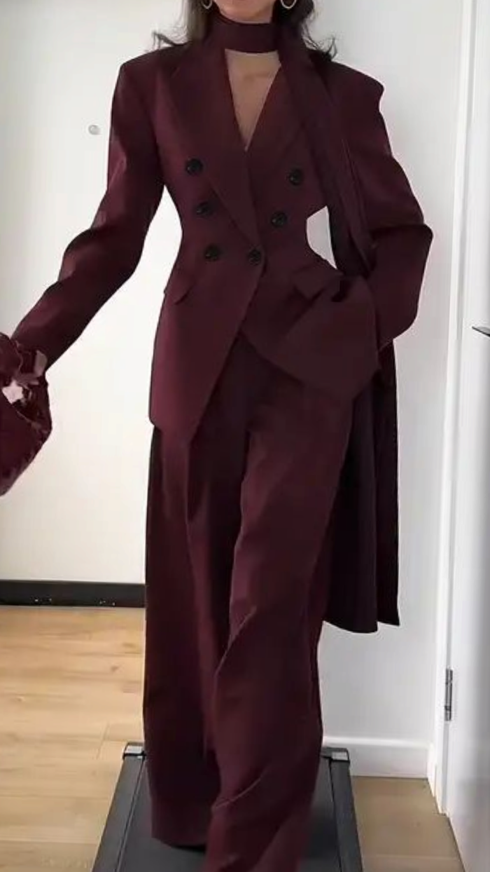 Burgundy Girls Suit for Prom 2026 Jacket Pants