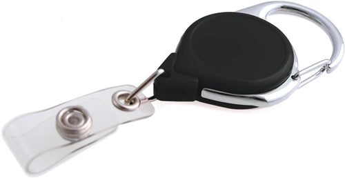 Carabiner Badge Reel with Slide Clip and Strap, Qty = 25