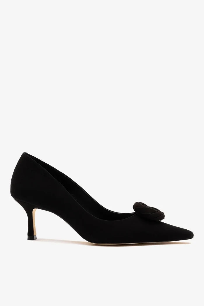 Carine Low Pump Black Leather Pump Larroudé
