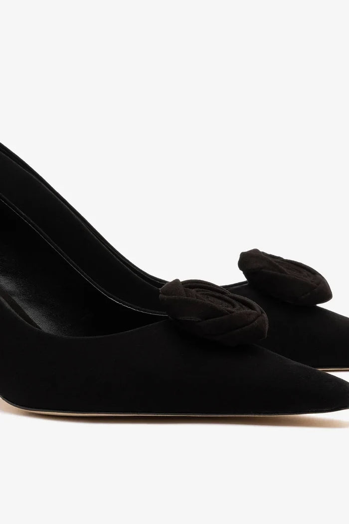 Carine Low Pump Black Leather Pump Larroudé