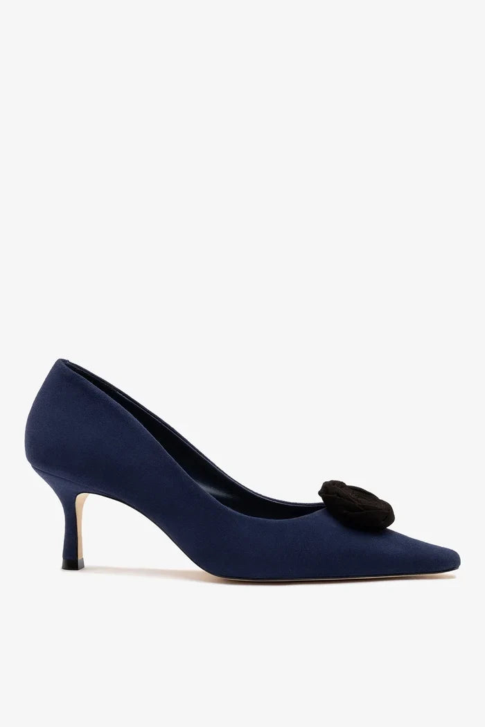 Carine Low Pump Indigo Leather Pump Larroudé