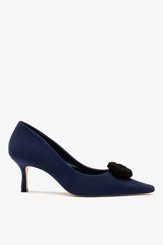 Carine Low Pump Indigo Leather Pump Larroudé