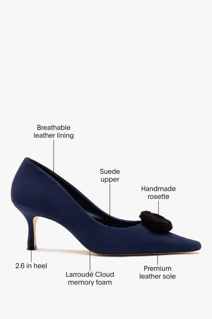 Carine Low Pump Indigo Leather Pump Larroudé