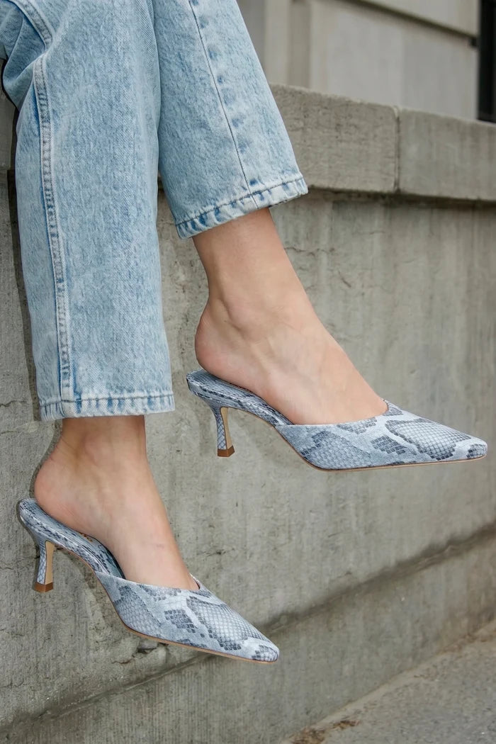 Carine Mule Maya Python Leather Mule Larroudé