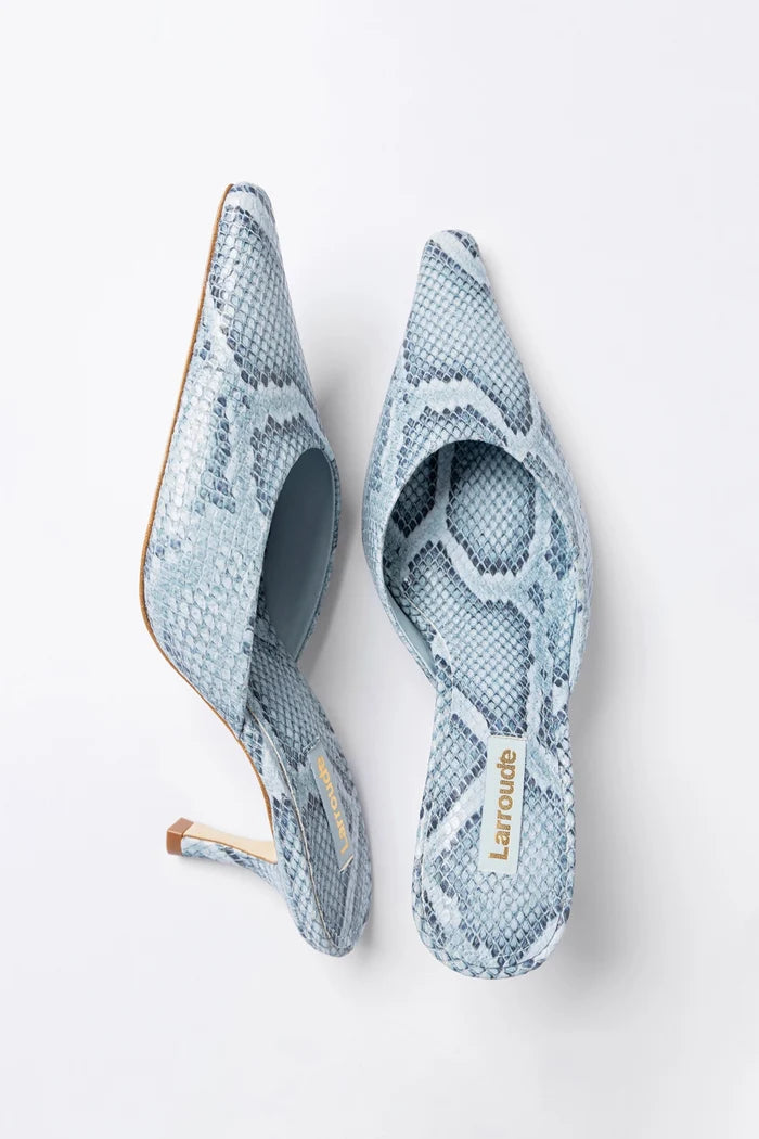 Carine Mule Maya Python Leather Mule Larroudé