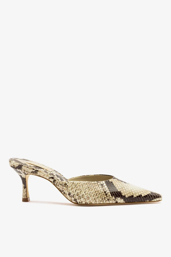 Carine Mule Neutral Snake Leather Mule Larroudé