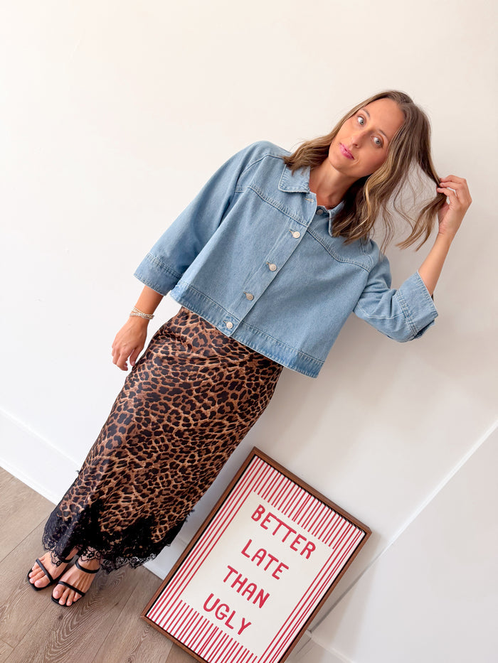 Twentifourth Carmen Denim Button Front Top – women's blouse