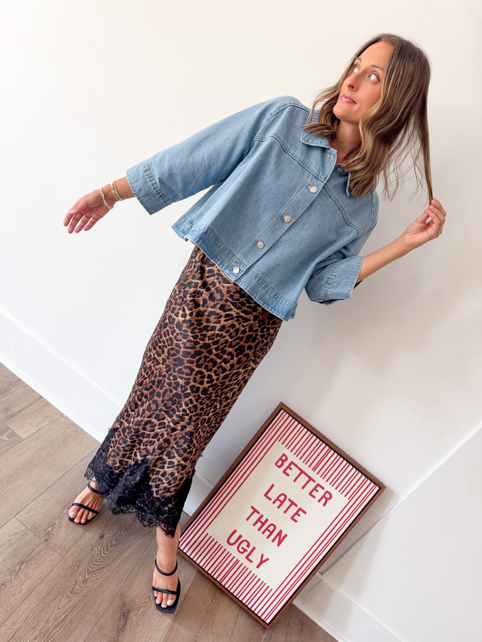 Twentifourth Carmen Denim Button Front Top – women's blouse