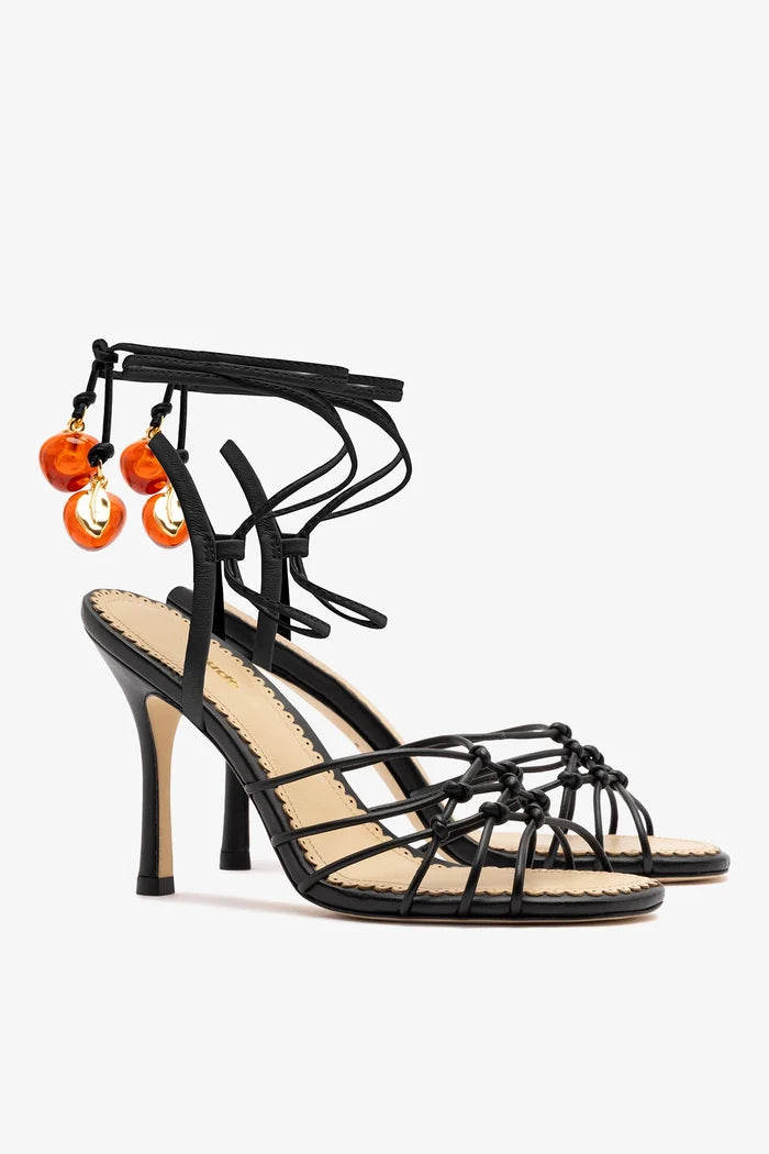Carmen Sandal Black Leather Sandal Larroudé