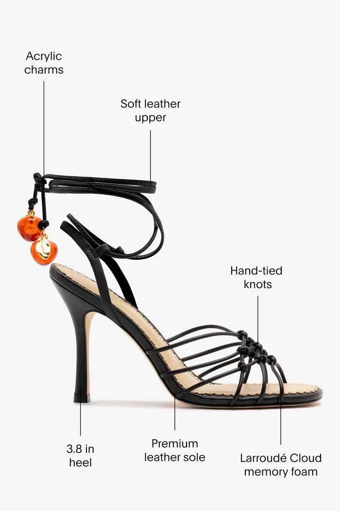 Carmen Sandal Black Leather Sandal Larroudé