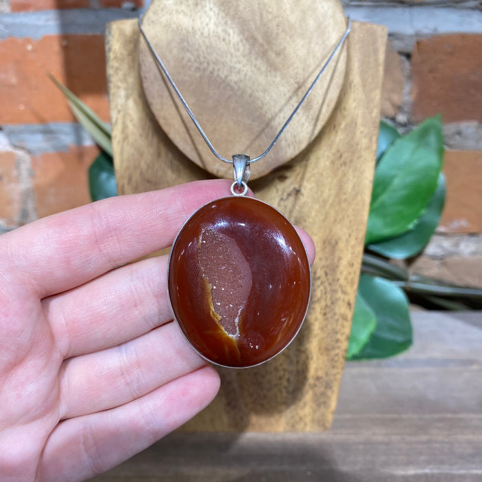 Carnelian Druzy Pendant