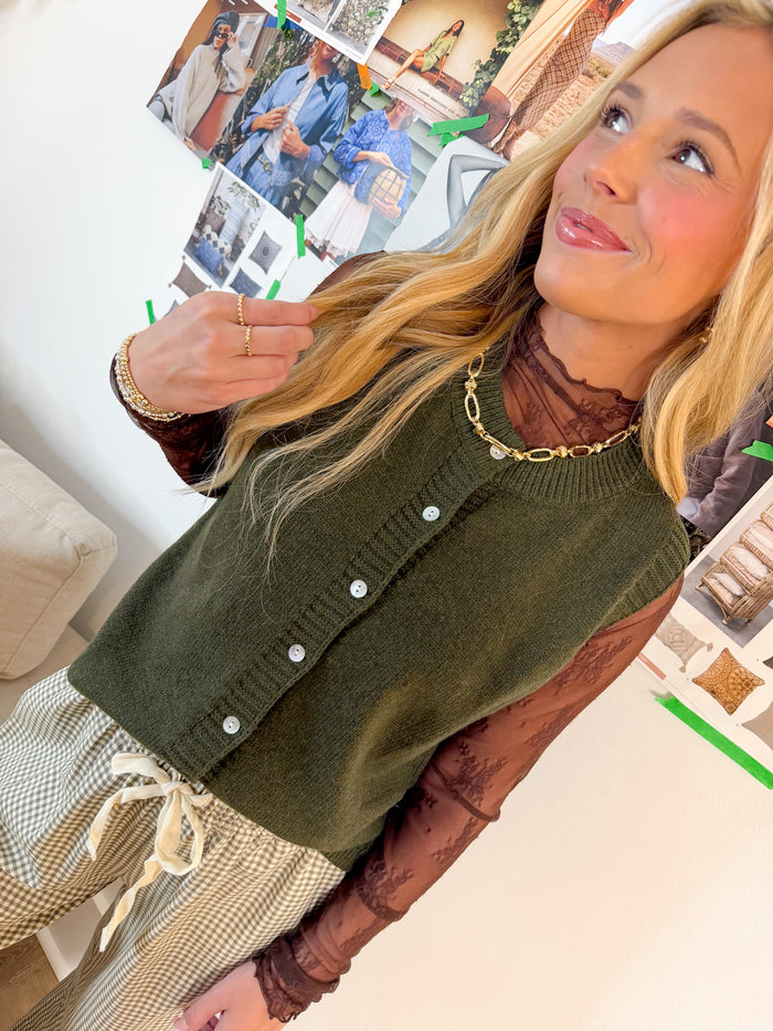 Wishlist Caroline Button Up Sweater Vest – women's sweater