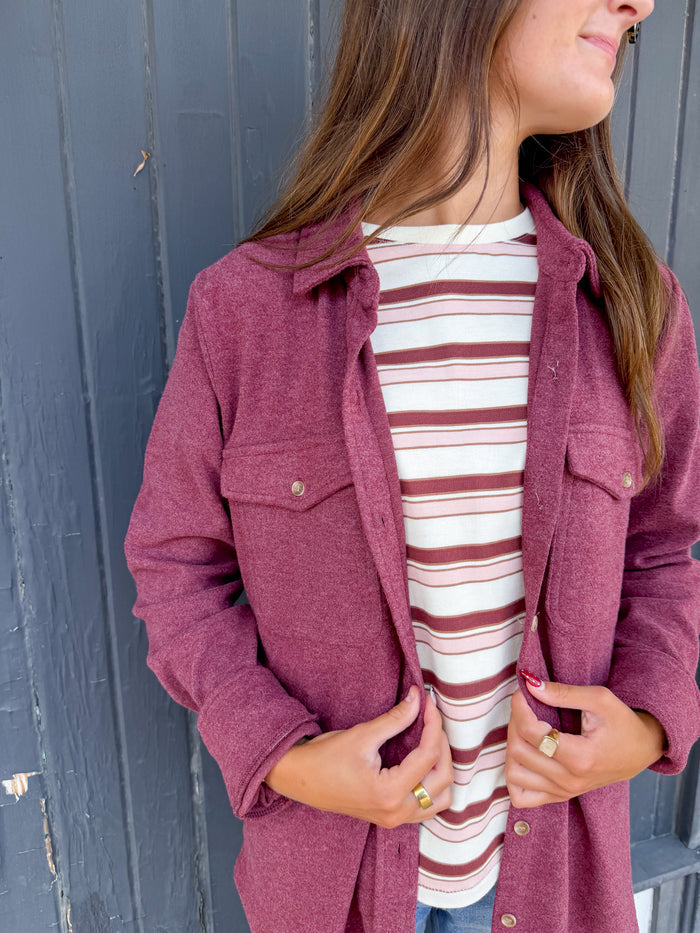 Thread & Supply Cassian Button Up - Deep Ruby – women's jacket